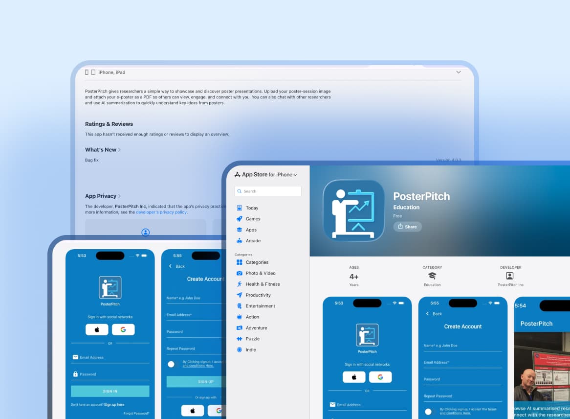 PosterPitch iOS project preview